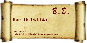 Berlik Dalida névjegykártya